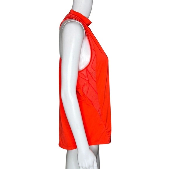 Under Armour Tank Womens Medium Orange UA Rush High Neck Gym Workout Athleisure - Picture 2 of 6